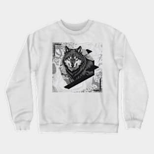 Brooding Wolf Japanese Art Print Crewneck Sweatshirt